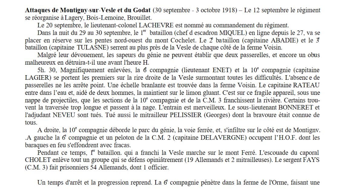 Attaque de Montiqgny-sur-Vesle  1918